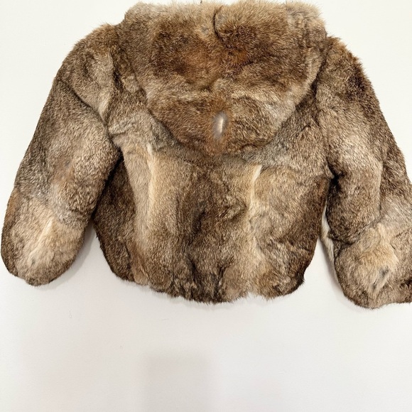 Niki made in Hong Kong dyed Rabbit Fur Coat Full Zip Jacket size 6 girl kid - Picture 3 of 8